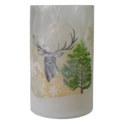 Northlight 10" Winter Deer Flameless Glass Christmas Candle Holder -Michaels Shop D491536S 6