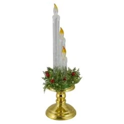 Northlight 14.5" Lighted Water Candle On Gold Base With Berries -Michaels Shop D491538S 4