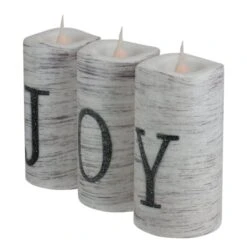Northlight 6" Battery Operated JOY Christmas LED Flameless Candle Set -Michaels Shop D491540S 2