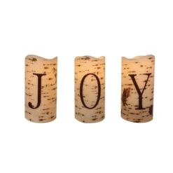 Northlight 6" Battery Operated JOY Christmas LED Flameless Candle Set -Michaels Shop D491540S 6