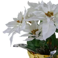 Northlight 17" Potted White Poinsettia Christmas Arrangement -Michaels Shop D491554S 2