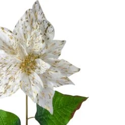 Northlight White & Gold Christmas Poinsettia Stem -Michaels Shop D491557S 3