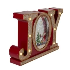 Northlight 11" LED Lighted Red & Gold Joy Christmas Glitter Snow Globe -Michaels Shop D491588S 4