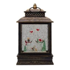 Northlight 12" Musical Lighted Black Christmas Snow Globe Lantern With Snowmen -Michaels Shop D491592S 4