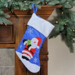 Northlight 15" Blue & Red Santa Claus Christmas Stocking -Michaels Shop D491605S 2