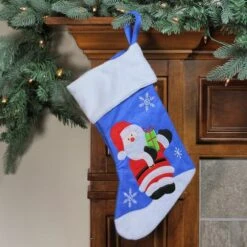 Northlight 15" Blue & Red Santa Claus Christmas Stocking -Michaels Shop D491605S 3