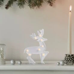 Northlight 9.75" White Reindeer Christmas Marquee Wall Sign -Michaels Shop D491613S 1