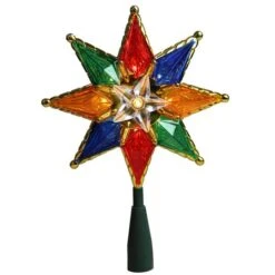 Northlight 8" Lighted Multi Color 8-Point Star Tree Topper -Michaels Shop D491632S 3
