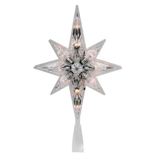 Northlight 10" White Lighted Faceted Star Of Bethlehem Tree Topper 4 Northlight 10" White Lighted Faceted Star Of Bethlehem Tree Topper - Image 2