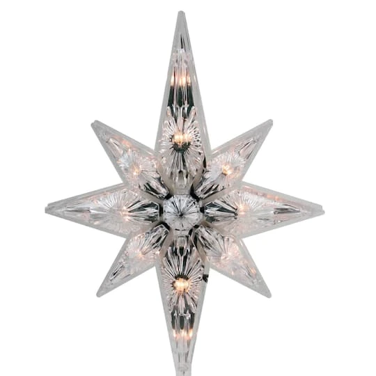 Northlight 10" White Lighted Faceted Star Of Bethlehem Tree Topper 6 Northlight 10" White Lighted Faceted Star Of Bethlehem Tree Topper - Image 4