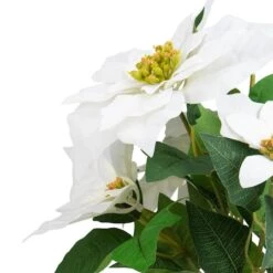 Northlight 14.5" Potted White Artificial Christmas Poinsettia Flower Plant -Michaels Shop D491641S 3