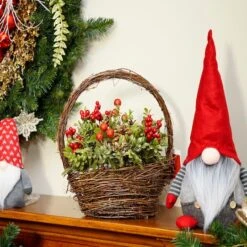 Northlight 12" Red & Green Pine Cones & Berries Tabletop Decoration -Michaels Shop D491642S 3