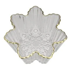 Northlight 5.75" Clear & Gold Snowflake Candy Dish Serving Bowl -Michaels Shop D491655S 1 1