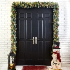 Glitzhome® 9ft. LED Glittered Pinecone Christmas Garlands, 2ct. -Michaels Shop D493615S 2