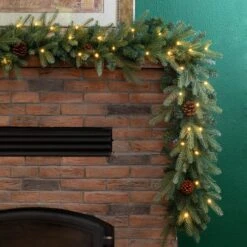 Glitzhome® 9ft. Pre-Lit Pinecone Christmas Garland With Timer, 2ct. -Michaels Shop D493619S 4