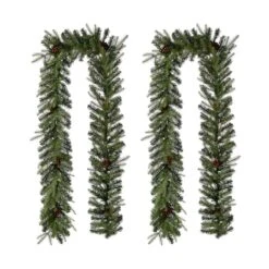 Glitzhome® 9ft. Pre-Lit Pinecone Christmas Garland With Timer, 2ct. -Michaels Shop D493619S 6
