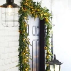 Glitzhome® 9ft. LED Greenery Pinecone Christmas Garlands, 2ct. -Michaels Shop D493620S 3