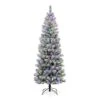 7.5ft Pre-Lit Flocked Pine Artificial Christmas Tree, Color Changing LED Lights -Michaels Shop D494326S 1