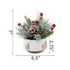 Christmas Mix IN 4.25" Ceramic Reverse Tree Pot -Michaels Shop D511151S 2
