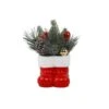 6" Christmas Arrangement In Cement Santa Boots -Michaels Shop D511153S 1