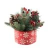 Christmas Mix In 5" Red Snowflakes Ceramic Pot -Michaels Shop D511158S 1