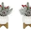 Christmas Mix In 4" Ceramic Cupcake On Stand Set -Michaels Shop D511161S 1
