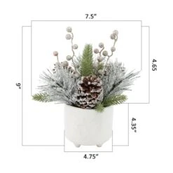 Christmas Mix In Ceramic Joy Wreath Footed Pot -Michaels Shop D511164S 2