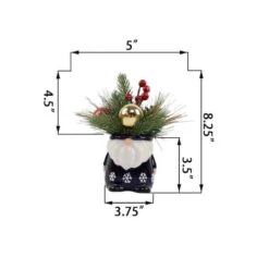 Christmas Mix In 8" Gnome Ceramic Pot -Michaels Shop D511166S 2