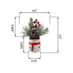 Christmas Mix In 8" Snowman Ceramic Pot -Michaels Shop D511168S 2