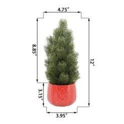 12" Unlit Tabletop Artificial Christmas Tree In Ceramic Sweater Pot -Michaels Shop D511171S 2