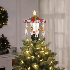 11" Animated Carousel Christmas Tree Topper -Michaels Shop D511968S 3