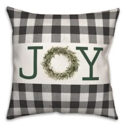 Joy Wreath Green 18x18 Throw Pillow -Michaels Shop D517979S 1 1