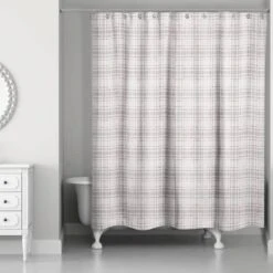 Holiday Gray Plaid Shower Curtain -Michaels Shop D517985S 2