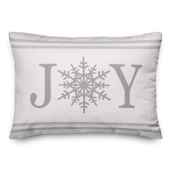 Joy Snowflake 14x20 Throw Pillow