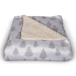 Gray Forest Pattern 50x60 Sherpa Fleece Blanket -Michaels Shop D518015S 3