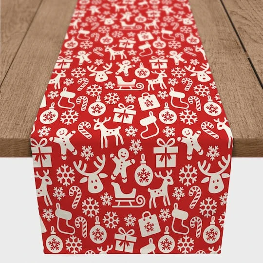 72" Christmas Icons Table Runner 3 72" Christmas Icons Table Runner