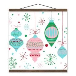 Retro Funky Ornaments 16x16 Teak Hanging Canvas -Michaels Shop D518036S 1 1