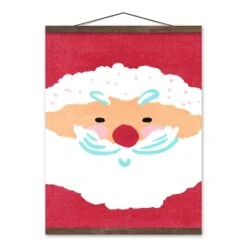 Santa Face 16x20 Teak Hanging Canvas -Michaels Shop D518047S 1 1
