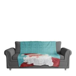 Santa Ho Ho Ho 50x60 Sherpa Fleece Blanket -Michaels Shop D518077S 2