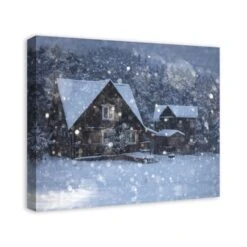 Christmas Cottage Canvas Wall Art -Michaels Shop D518096S 2