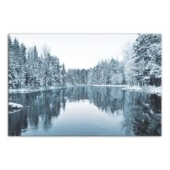 Winter Pond 36x24 Canvas Wall Art
