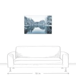 Winter Pond 36x24 Canvas Wall Art -Michaels Shop D518099S 5