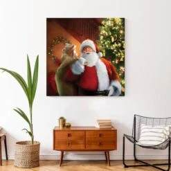 Santa Gets Ready 36x36 Canvas Wall Art -Michaels Shop D518105S 4