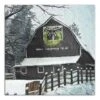 Black Barn With Wreath 36x36 Canvas Wall Art -Michaels Shop D518107S 1