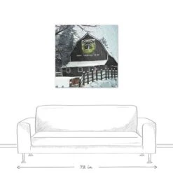 Black Barn With Wreath 36x36 Canvas Wall Art -Michaels Shop D518107S 5
