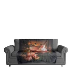 Painted Santa On Piano 50x60 Coral Fleece Blanket -Michaels Shop D518121S 3