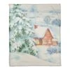 Watercolor Winter Cabin 50x60 Coral Fleece Blanket -Michaels Shop D518124S 1