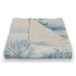 Watercolor Winter Cabin 50x60 Coral Fleece Blanket -Michaels Shop D518124S 2