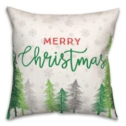 Merry Christmas Forest Square Throw Pillow -Michaels Shop D518221S 2