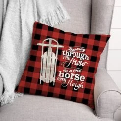 One Horse Open Sleigh 18x18 Throw Pillow -Michaels Shop D518228S 1 1